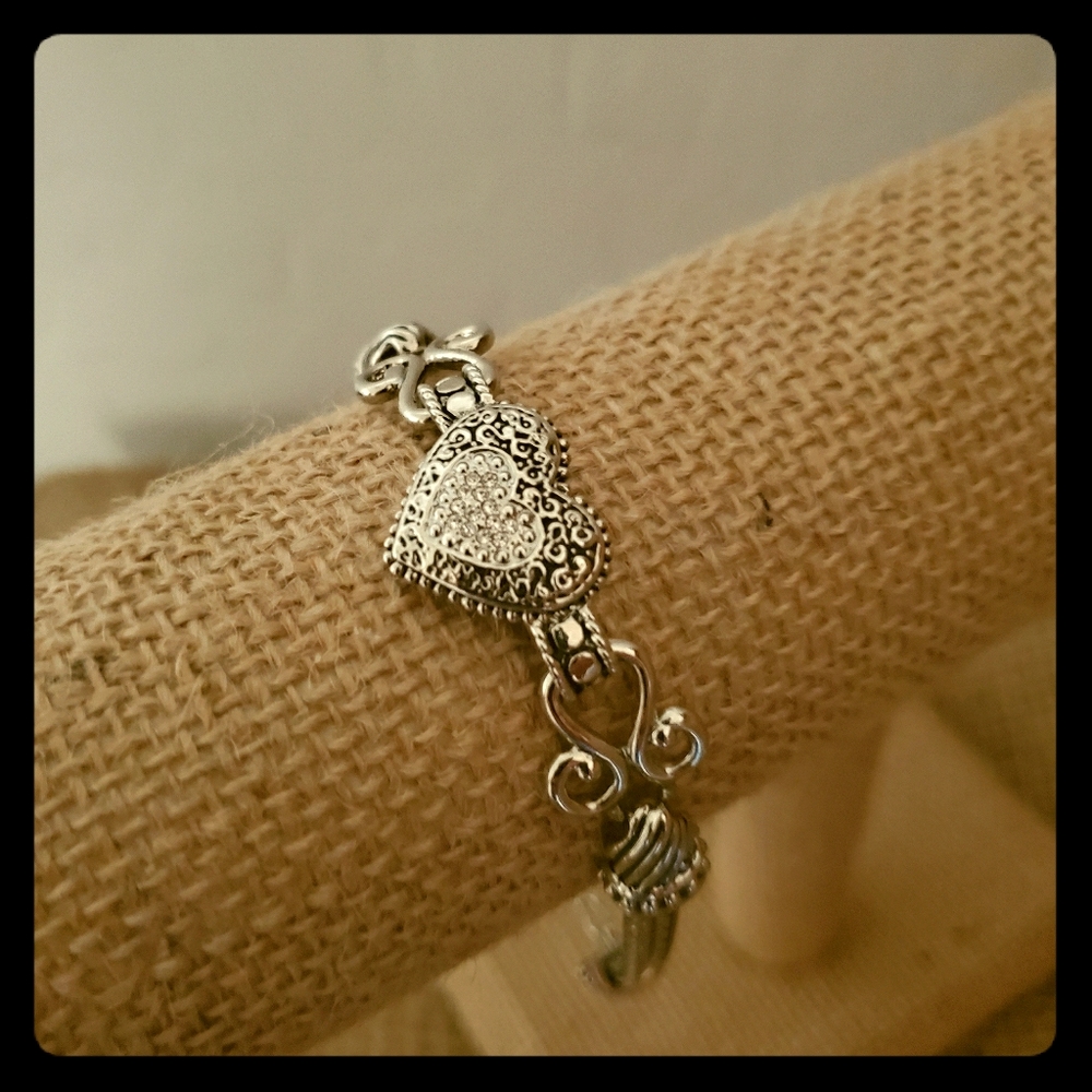 Lia Sophia "Love Dust" Cut Crystal Heart Bracelet